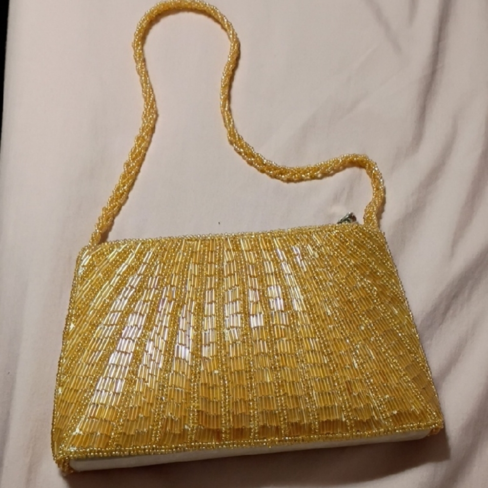 Bijoux Terner Golden Beaded Wristlet